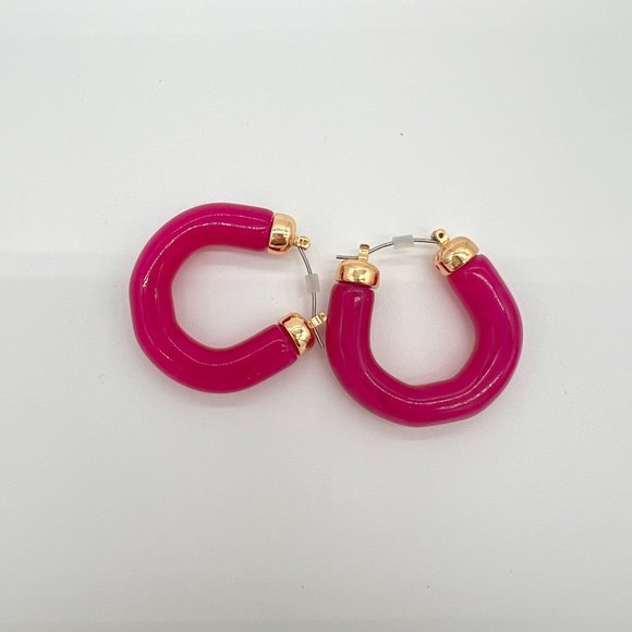 Time and Tru Jewelry - NWOT 🥀 Women's Pink and Gold Resin Hoop Earrings